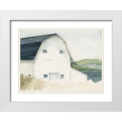 Watercolor Barn IV White Modern Wood Framed Art Print with Double Matting by Parker, Jennifer Paxton