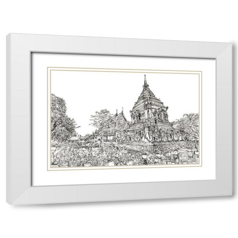 Chiang Mai I White Modern Wood Framed Art Print with Double Matting by Wang, Melissa