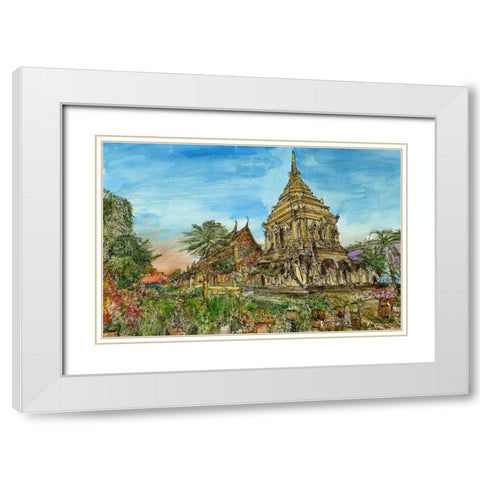 Chiang Mai II White Modern Wood Framed Art Print with Double Matting by Wang, Melissa