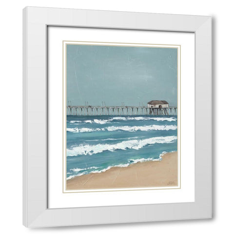 Fishing Pier Diptych II White Modern Wood Framed Art Print with Double Matting by Reynolds, Jade