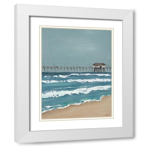 Fishing Pier Diptych II White Modern Wood Framed Art Print with Double Matting by Reynolds, Jade