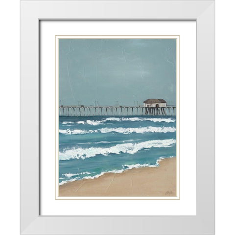 Fishing Pier Diptych II White Modern Wood Framed Art Print with Double Matting by Reynolds, Jade