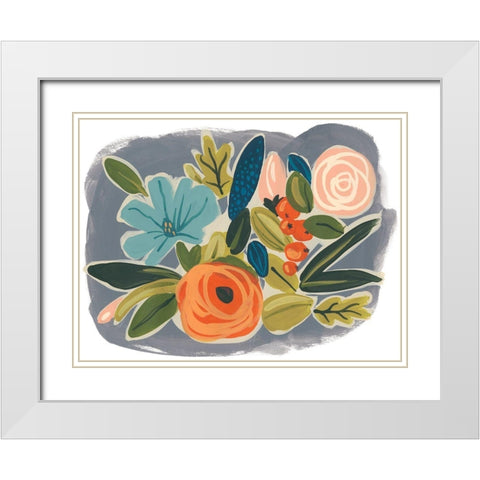 Bright Botany I White Modern Wood Framed Art Print with Double Matting by Vess, June Erica