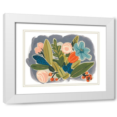 Bright Botany II White Modern Wood Framed Art Print with Double Matting by Vess, June Erica