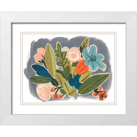 Bright Botany II White Modern Wood Framed Art Print with Double Matting by Vess, June Erica