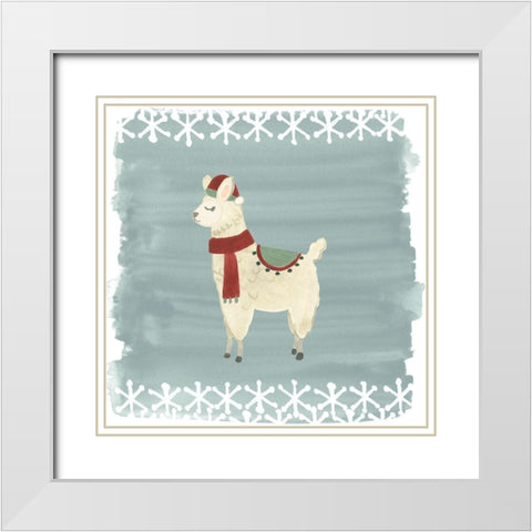 Winter Wonder Llama II White Modern Wood Framed Art Print with Double Matting by Vess, June Erica