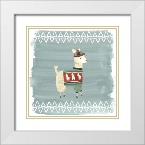 Winter Wonder Llama III White Modern Wood Framed Art Print with Double Matting by Vess, June Erica