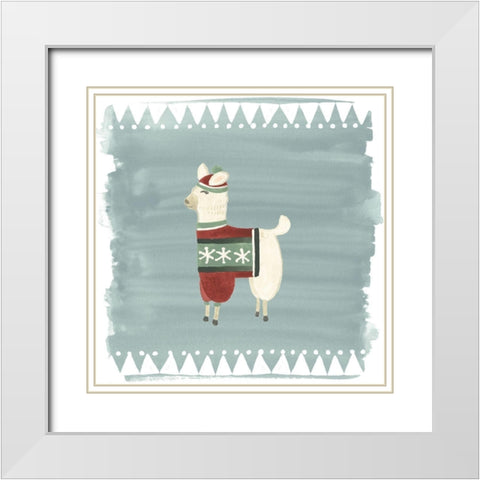 Winter Wonder Llama IV White Modern Wood Framed Art Print with Double Matting by Vess, June Erica