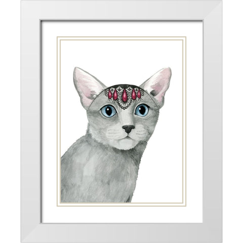 Downton Cat I White Modern Wood Framed Art Print with Double Matting by Popp, Grace