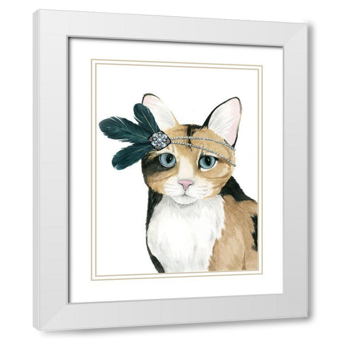 Downton Cat II White Modern Wood Framed Art Print with Double Matting by Popp, Grace