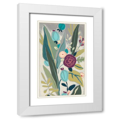 Tropicana Panel II White Modern Wood Framed Art Print with Double Matting by Vess, June Erica