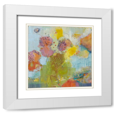 Floare I White Modern Wood Framed Art Print with Double Matting by Jachimiec, Sue