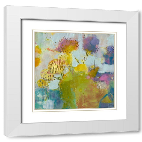 Floare III White Modern Wood Framed Art Print with Double Matting by Jachimiec, Sue