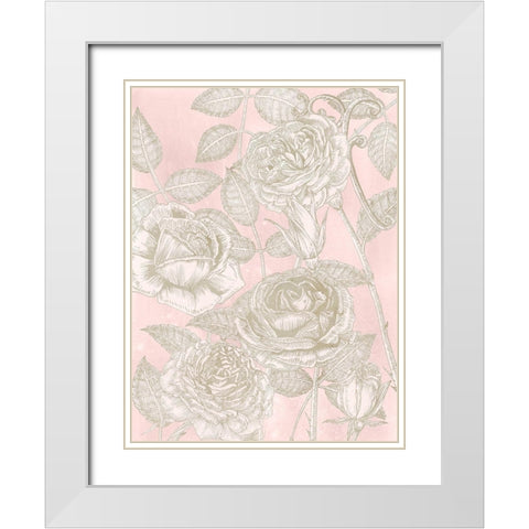 Blooming Roses II White Modern Wood Framed Art Print with Double Matting by Wang, Melissa