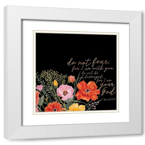 Floral Faith III White Modern Wood Framed Art Print with Double Matting by Studio W