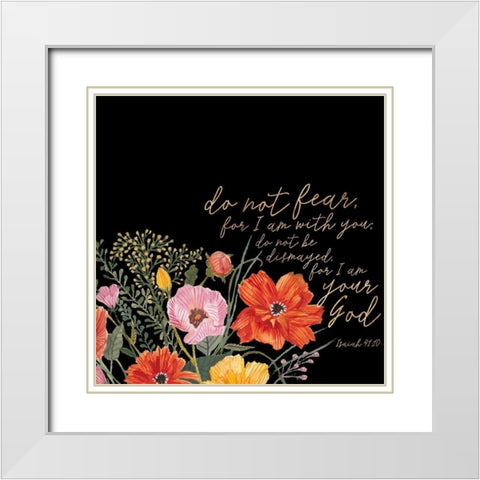 Floral Faith III White Modern Wood Framed Art Print with Double Matting by Studio W