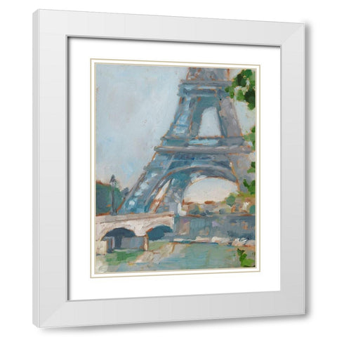 Impressionist View of Paris II White Modern Wood Framed Art Print with Double Matting by Harper, Ethan