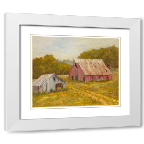 Country Barns White Modern Wood Framed Art Print with Double Matting by Wendling, Marilyn