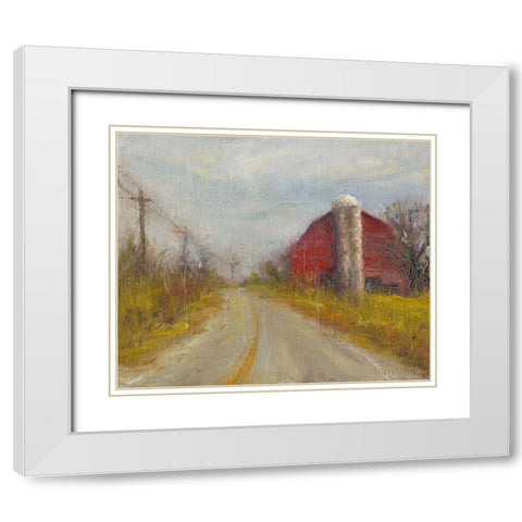 Country Silo White Modern Wood Framed Art Print with Double Matting by Wendling, Marilyn