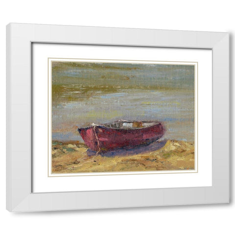 Beached Red White Modern Wood Framed Art Print with Double Matting by Wendling, Marilyn