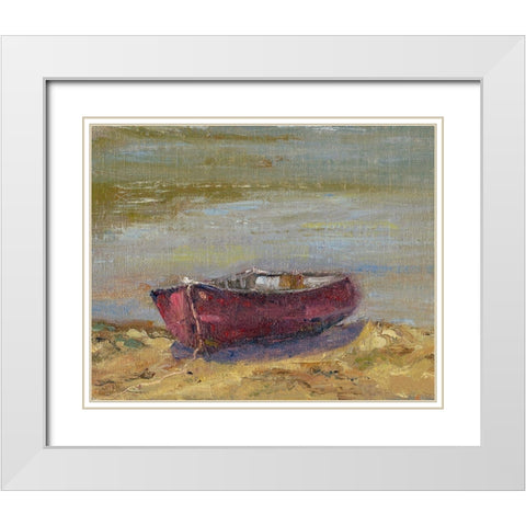 Beached Red White Modern Wood Framed Art Print with Double Matting by Wendling, Marilyn
