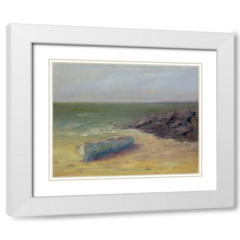Tides Rolling In White Modern Wood Framed Art Print with Double Matting by Wendling, Marilyn