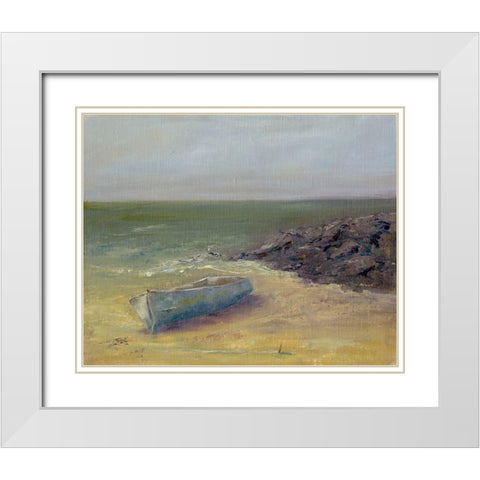 Tides Rolling In White Modern Wood Framed Art Print with Double Matting by Wendling, Marilyn