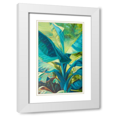 Green Banana Duo I White Modern Wood Framed Art Print with Double Matting by Wilkins, Suzanne