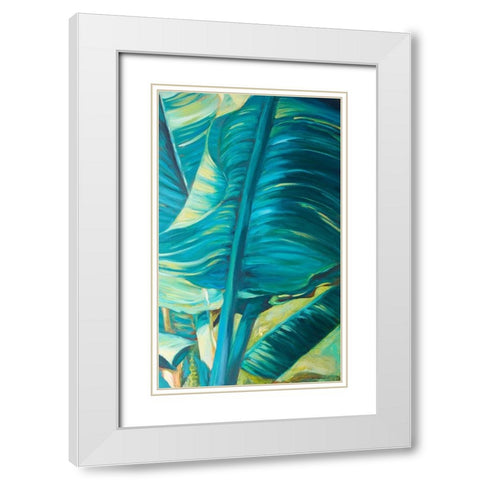 Green Banana Duo II White Modern Wood Framed Art Print with Double Matting by Wilkins, Suzanne