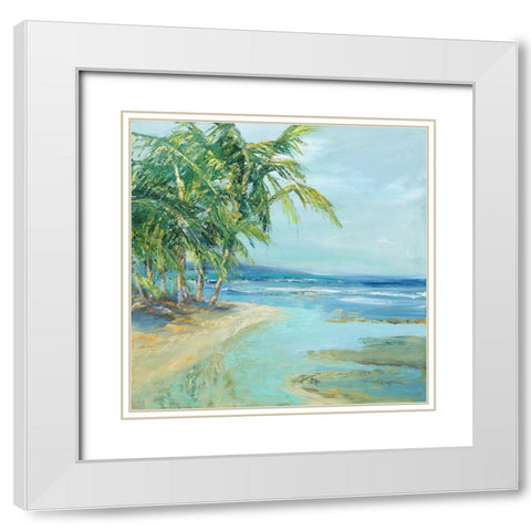 Blue Coastal Lagoon White Modern Wood Framed Art Print with Double Matting by Wilkins, Suzanne