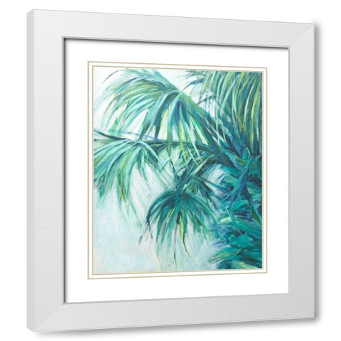 Blue Palmetto White Modern Wood Framed Art Print with Double Matting by Wilkins, Suzanne