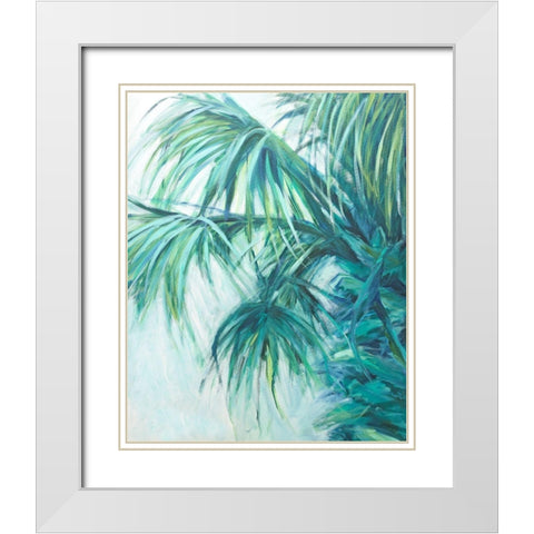 Blue Palmetto White Modern Wood Framed Art Print with Double Matting by Wilkins, Suzanne