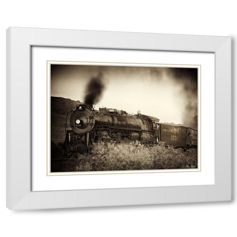 Train Arrival I White Modern Wood Framed Art Print with Double Matting by Drost, David