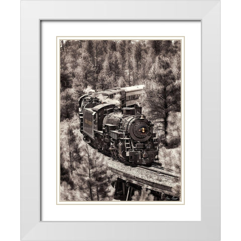 Train Arrival III White Modern Wood Framed Art Print with Double Matting by Drost, David