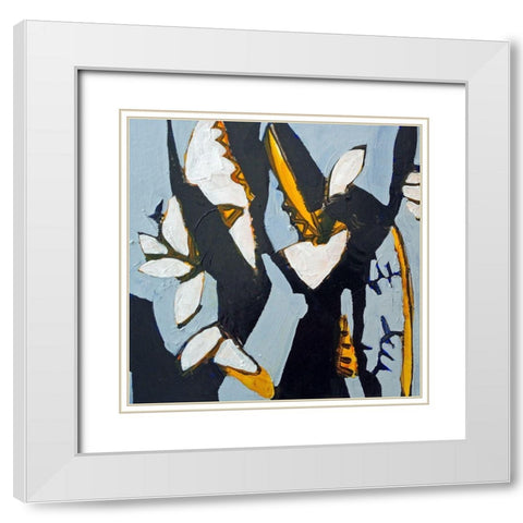 Blue II White Modern Wood Framed Art Print with Double Matting by Ferrell, Erin McGee