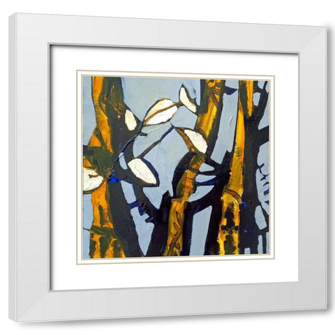 Blue III White Modern Wood Framed Art Print with Double Matting by Ferrell, Erin McGee