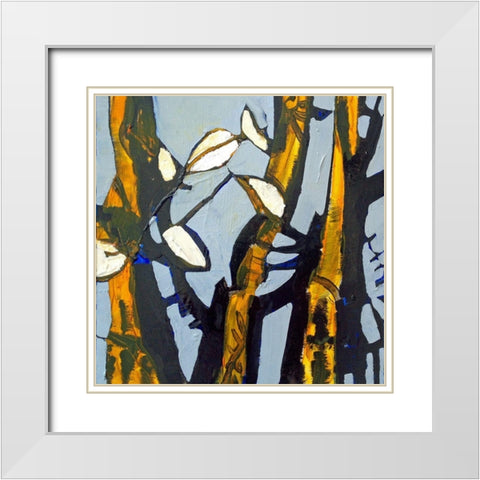 Blue III White Modern Wood Framed Art Print with Double Matting by Ferrell, Erin McGee