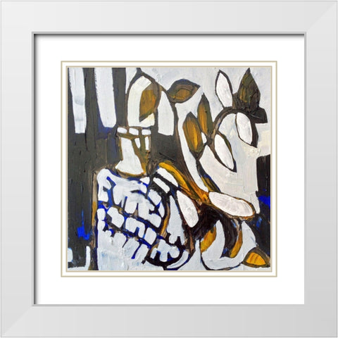 Blue IV White Modern Wood Framed Art Print with Double Matting by Ferrell, Erin McGee