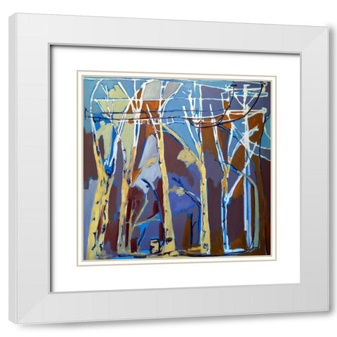 Trees and Wires II White Modern Wood Framed Art Print with Double Matting by Ferrell, Erin McGee