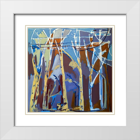 Trees and Wires II White Modern Wood Framed Art Print with Double Matting by Ferrell, Erin McGee