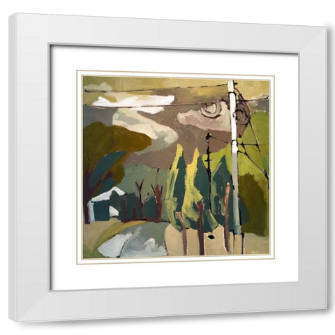 Trees and Wires IX White Modern Wood Framed Art Print with Double Matting by Ferrell, Erin McGee