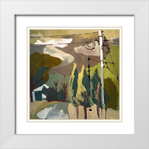 Trees and Wires IX White Modern Wood Framed Art Print with Double Matting by Ferrell, Erin McGee
