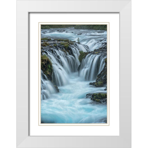 Blue Water White Modern Wood Framed Art Print with Double Matting by Head, Danny
