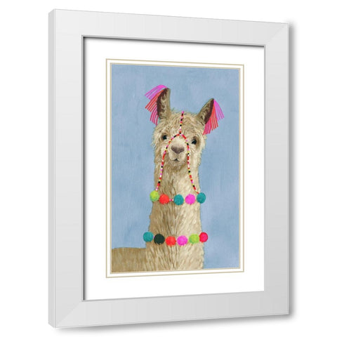 Adorned Llama III White Modern Wood Framed Art Print with Double Matting by Borges, Victoria