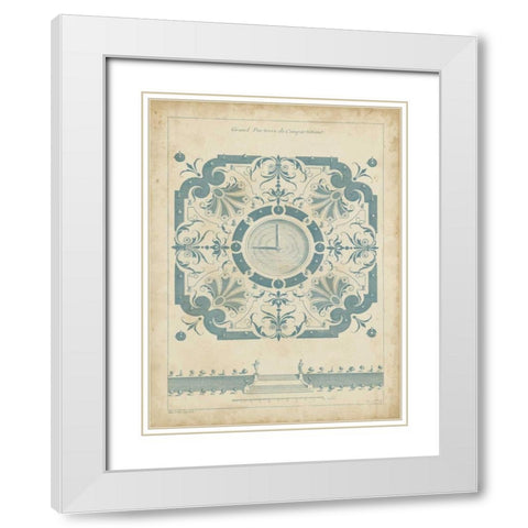 Garden Design in Blue II White Modern Wood Framed Art Print with Double Matting by d Argenville, DeZallier