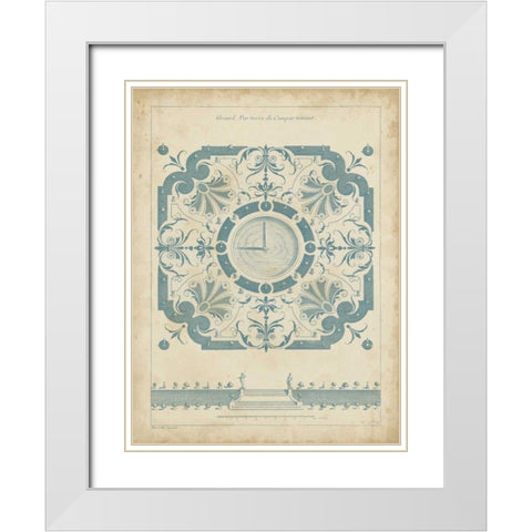 Garden Design in Blue II White Modern Wood Framed Art Print with Double Matting by d Argenville, DeZallier