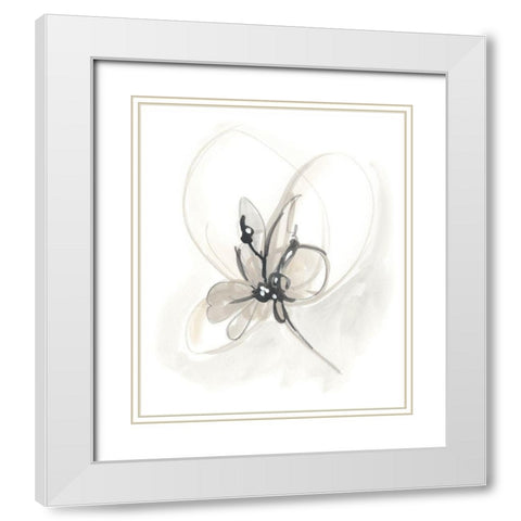 Neutral Floral Gesture VI White Modern Wood Framed Art Print with Double Matting by Vess, June Erica