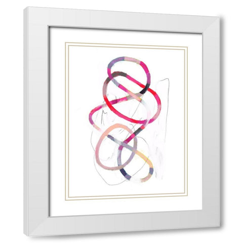 Polychrome Tangle I White Modern Wood Framed Art Print with Double Matting by Borges, Victoria