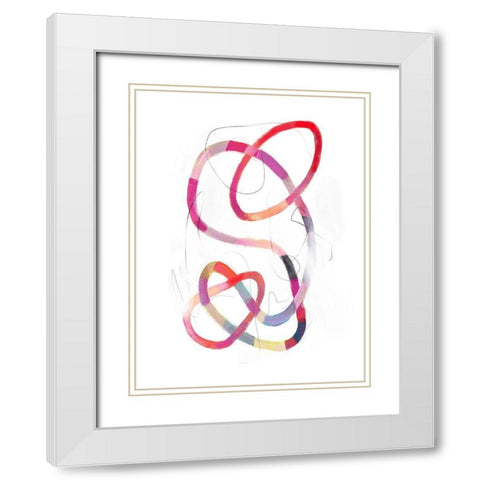 Polychrome Tangle II White Modern Wood Framed Art Print with Double Matting by Borges, Victoria