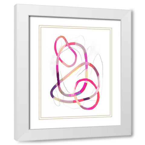 Polychrome Tangle IV White Modern Wood Framed Art Print with Double Matting by Borges, Victoria